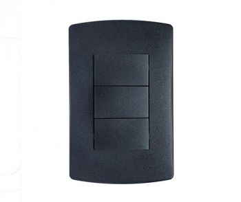 Onesto Trinity BK-TS2032 4X2 16A 3 Lever 2 Way Switch Black Graphite