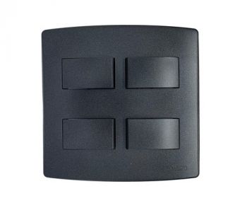 Onesto Trinity BK-TS4041 4X4 16A 4 Lever 1 Way Switch Black