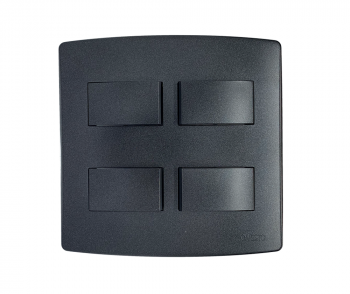 Onesto Trinity BK-TS4042 16A 4 Lever 2 Way Switch, 4X4 Black Graphite