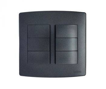 Onesto Trinity BK-TS4061 4X4 16A 6 Lever 1 Way Switch Black