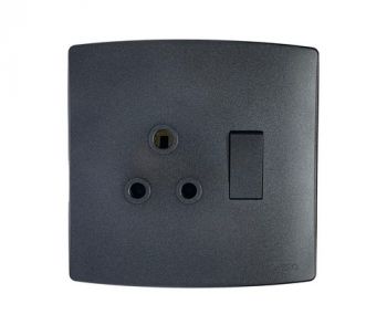 Onesto Trinity BK-TSP4001 4X4 Single Switched Socket Outlet Horizontal Black