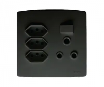 Onesto Trinity BK-TSP4013 16A 3 Pin Socket And 3X3 Pin Za Plug Socket 4X4 Black