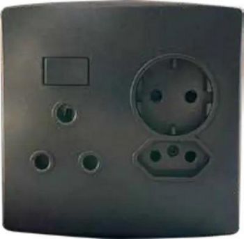 Onesto Trinity BK-TSP4111 4x4 Single Switched Socket + New ZA Switched Socket