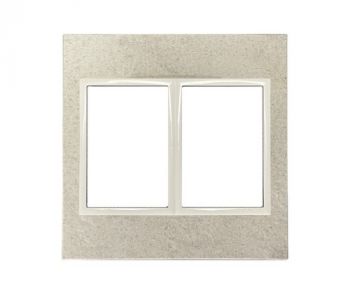 Onesto Matrix GRIOGIO-4002-W 4 x 4 1+1 Lever Yoke Calce Griogio & White Bezel