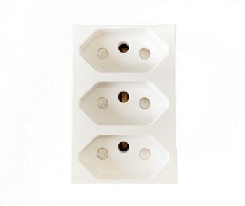 Onesto Matrix MXM-P003EU 3 x 16A New Za Plug Socket Module Large Module - Monoblock White