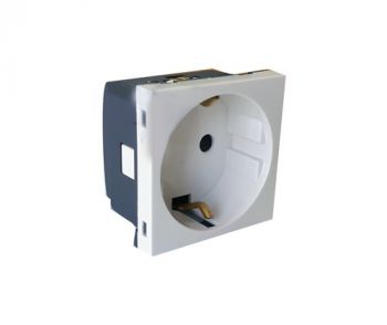 Onesto Matrix MXM-S001S 16A Single Unswitched Socket Module 2 x Small Module For Export Only (Schuko International Specification) White