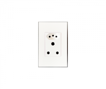 Onesto Matrix MXP-2001EUU 4 x 2 Slimline Socket (New Za Plug Socket) 16A Single Unswitched Socket Outlet Vertical Monoblock Large White