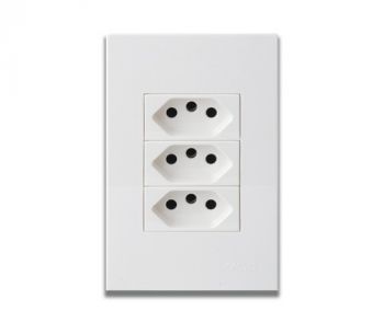 Onesto Matrix MXP-2003E 4 x 2 3 x 16A Slimline Unswitched Socket (New Za Plug Socket) - Monoblock Small White