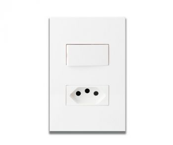Onesto Matrix MXP-2011 4 x 2 16A Slimline Socket (New Za Plug Socket) + 1 Way Switch Small White