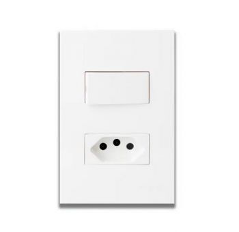 Onesto Matrix MXP-2012 4 x 2 16A Slimline Socket (New Za Plug Socket) + 2 Way Switch Small White