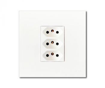 Onesto MXP-4003E 3 X 16A Slimline Socket (New Za Plug Socket) 4 X 4, Monoblock White