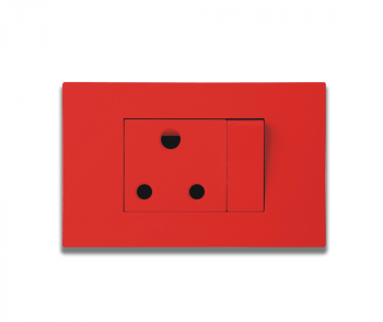 Onesto Matrix MXPD-2001 16A Single Switched Socket Outlet Horizontal 4 X 2 Dedicated Red