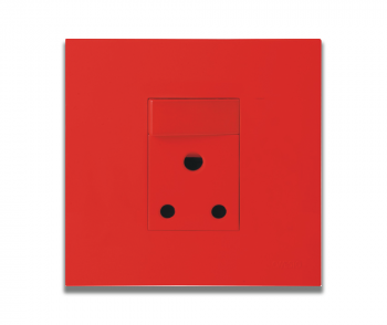 Onesto Matrix MXPD-4001V 16A Single Switched Socket Outlet Vertical 4 X 4 Dedicated Red