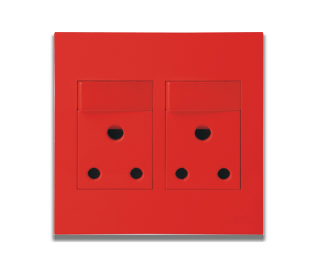 Onesto Matrix MXPD-4002 16A Double Switched Socket Outlet 4 X 4 Monoblock Dedicated Red