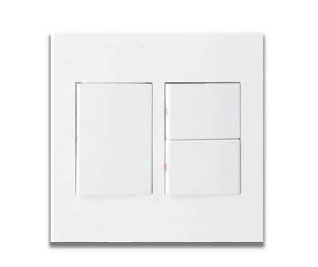 Onesto Matrix MXS-4031W 4 x 4 16A 3 Lever 1 Way Wide Rocker 1 Large Switch, 2 Medium Switches White