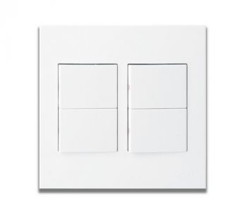 Onesto Matrix MXS-4041 4 x 4 16A 4 Lever 1 Way 4 X Medium Switch White