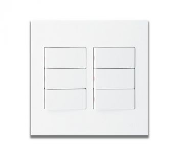 Onesto Matrix MXS-4061 4 x 4 16A 6 Lever 1 Way 6X Small Switch White