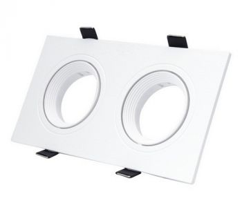 Olite OL-0580160-W White Rectangular Anti Glare Adjust Shallow Recessed 2 Lamp