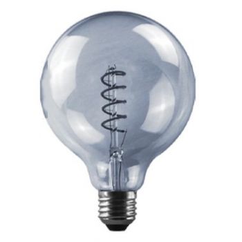 MCE Electric OL-G125-5W-D-GY Led Dimmable Grey Spiral Filament Bulb Warm White