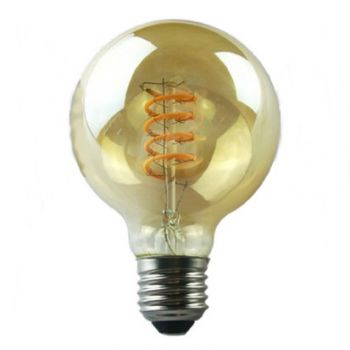 MCE Electric OL-G80-5W-D-GD Led Dimmable Gold Spiral Filament Bulb Warm White