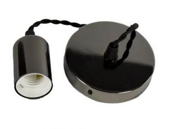 Olite OL-PEND-BK-TF E27 Flat Pendant 1M Twisted Wire Black