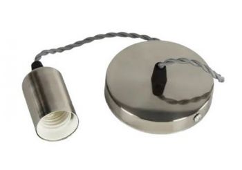 Olite OL-PEND-DN-TF E27 Flat Pendant 1M Twisted Wire Gun Metal