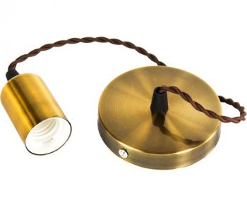 Olite OL-PEND-GC-TF E27 Flat Pendant 1M Twisted Wire Gold Copper