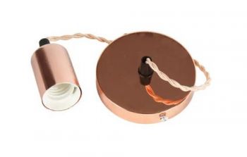 Olite OL-PEND-RG-TF E27 Flat Pendant 1M Twisted Wire Rose Gold