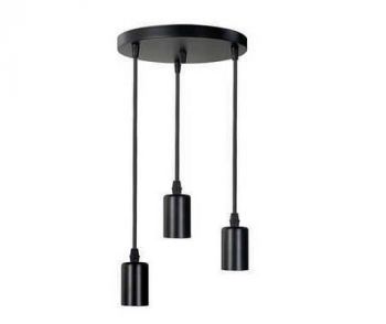 Olite OL-PEND-RND-BK Hanging Pendant Light Black Round E27