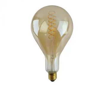 MCE Electric OL-PS40-4W-D-GD Led Dimmable Gold Spiral Filament Bulb Warm White