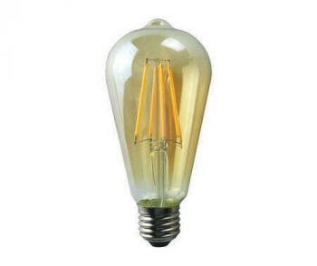 MCE Electric OL-ST64-8W-D-GD Led Dimmable Gold Straight Filament Bulb Warm White