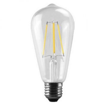 MCE Electric OL-ST64-8W-D-T Led Dimmable Transparent Straight Filament Bulb Warm White