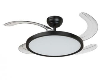Olite OLF-3CCT-RDIM-MBL Midnight Black 42 Inch Retractable 4 Blade Fan 3CCT Light Dimmable