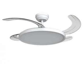 Olite OLF-3CCT-RDIM-WH White 42 Inch Retractable 4 Blade Fan 3CCT Dimmable