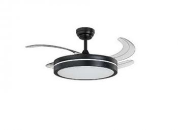 Olite OLF-3CCT-THR-B Black 42 Inch Retractable 4 Blade Fan 3CCT Dimmable