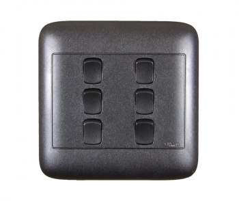 Onesto Oracle ON4061BK 4X4 6Lever 1Way Black Switch