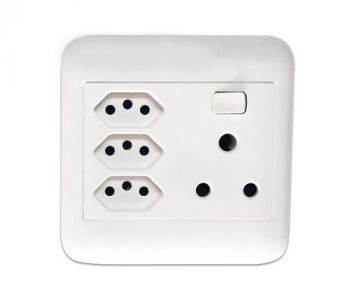 Onesto Oracle ONP4013 4 X 4 Single Rsa Switched Socket + 3X New Za Plug Switched Socket