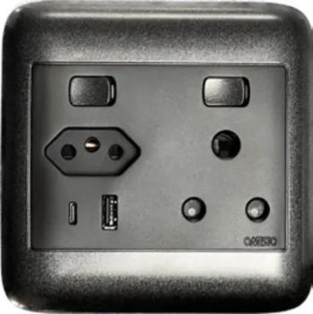 Onesto Oracle ONP4112ACBK New ZA Switched + RSA Switched + Type A USB + Type C USB Black