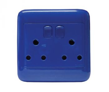 Onesto Oracle ONPD402BL 4X4 Blue Dedicated Double Switch Socket
