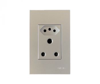 Onesto T-MXP-2001EUU 16A Slimline Socket (New Za Plug Socket) 4 x 2 Single Unswitched Socket Outlet Vertical White