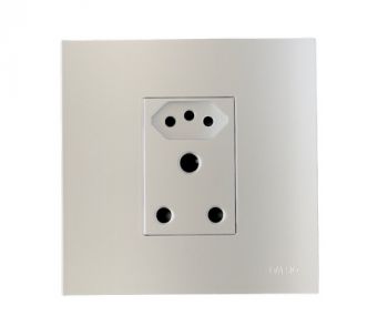 Onesto T-MXP-4001EUU 16A Slimline Socket (New Za Plug Socket) 4 X 4 Single Unswitched Socket Outlet Vertical Monoblock - Quick Connection White