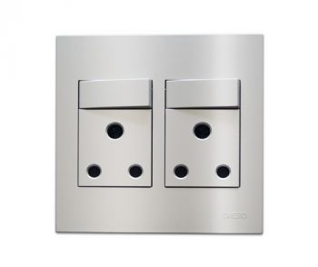 Onesto Matrix T-MXP-4002 4 X 4 16A Double Switched Socket Outlet Monoblock Titanium