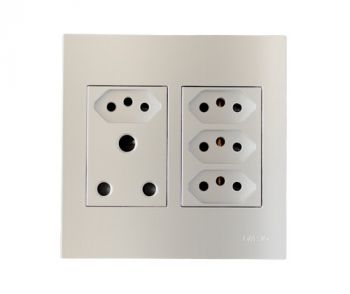 Onesto T-MXP-4005EUU 4 X 16A Slimline Socket (New Za Plug Socket) 4 X 4 Single Unswitched Socket Outlet Vertical Monoblock - Quick Connection White