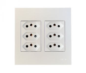 Onesto T-MXP-4006E 6 X 16A Slimline Socket (New Za Plug Socket) 4 X 4 Monoblock - Quick Connection White