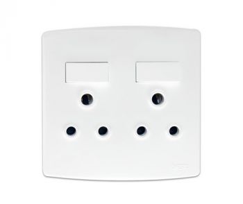 Onesto Trinity TSP4002 4X4 Double Switched Socket Outlet Econo White