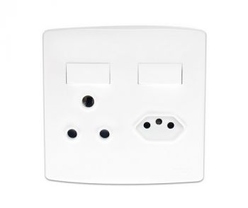 Onesto Trinity TSP4011 4X4 Single Switched Socket + 3Pin Za Plug Switched Socket White