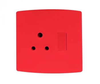 Onesto Trinity TSPD4001 4X4 Single Dedicated Switched Socket Horizontal Red