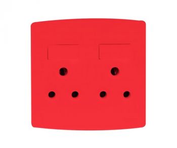 Onesto Trinity TSPD4002 4X4 Double Dedicated Switched Socket Red