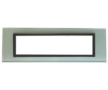 Onesto Matrix WGB-MXC-1008 8 Lever White Glass & Black Bezel Cluster + Box