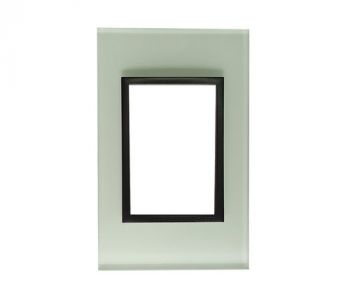 Onesto Matrix WGB-MXG-2003 4 x 2 3 3 Lever Yoke White Glass And Black Bezel
